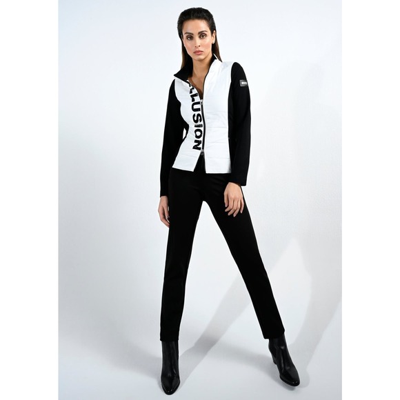 Women's Black Pants Size 14 I'CONA Athleisure Stretchy Athletic Straight Leg NWT - Picture 3 of 3